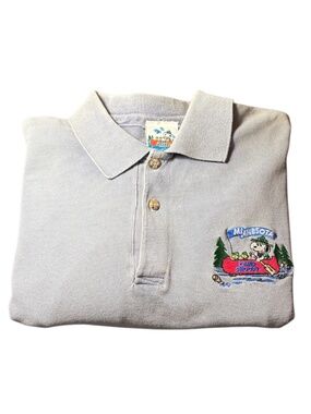 Vintage Camp Snoopy Minnesota Polo Shirt Men’s L Peanuts Embroidered Made In USA